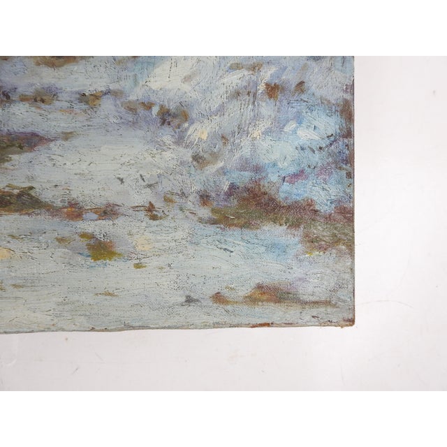 Early 20th Century Charles Meurer Impressionist Winter Landscape Painting For Sale In Seattle - Image 6 of 8