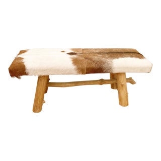 1990s Vintage Goat Hide Bench For Sale