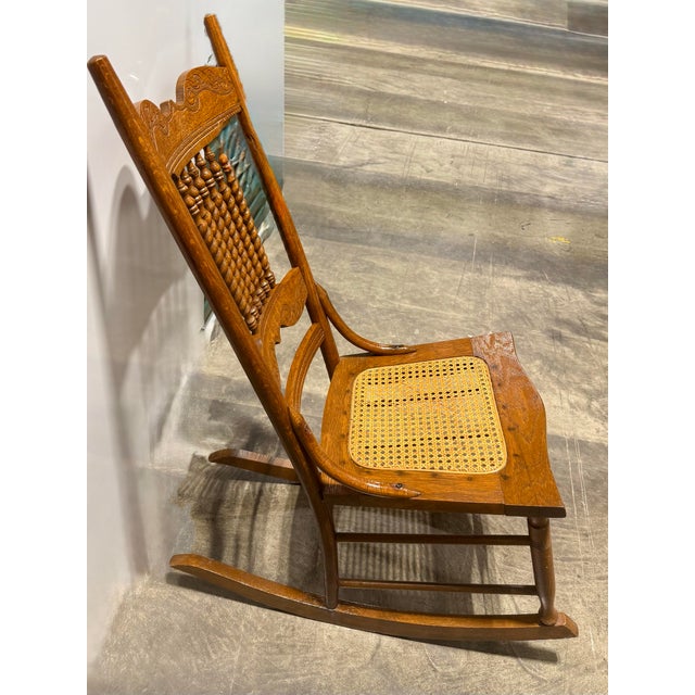 Antique Barley Twist Spindle Back Rocking Chair For Sale - Image 6 of 12