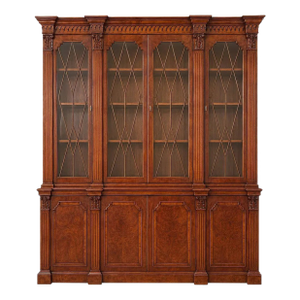1950s Superb Quality Breakfront 4 Door Baker Bookcase