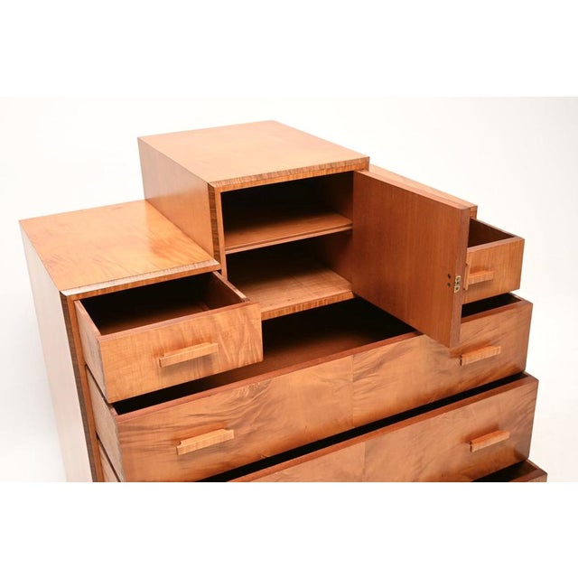 Art Deco Satin Birch and Walnut Chest of Drawers, 1930s For Sale - Image 4 of 12