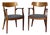 Vintage Kipp Stewart for Drexel Declaration Sculpted Walnut Armchairs - Pair (Newly Restored & Upholstered in Knoll Fabric) For Sale