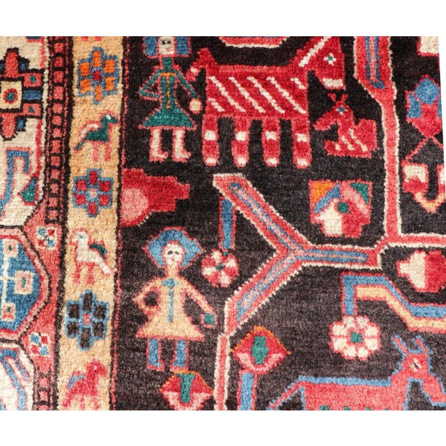 Textile Antique Persian Nahavand Rug With All-Over Sub-Geometric Tribal Design For Sale - Image 7 of 12