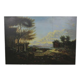 Maitland Smith Hand Painted Oil Painting on Canvas For Sale