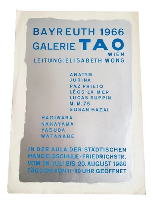 Original Silkscreen Poster for Galerie Tao Exhibition Opening, 1966