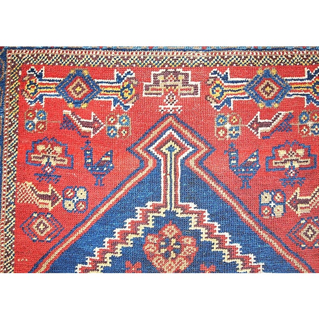 1920s Handmade Antique Persian Shiraz Rug 3.2' X 5.9' For Sale - Image 4 of 9
