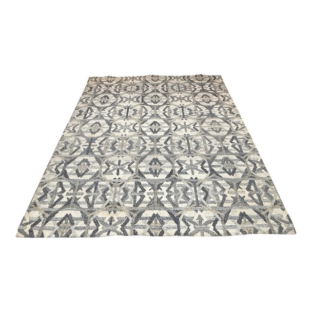 8ft 1in X 9ft 8in Crate & Barrel Pietro Terrazzo Geometric Area Rug, Gray For Sale