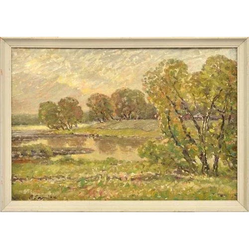 Arijs Skride, Summer Landscape, Oil on Canvas For Sale - Image 4 of 4