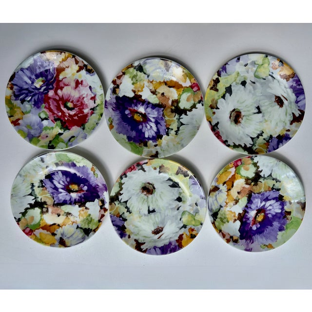 1990s 1990s Limoges "Alahambra" Cocktail Plates - Boxed Set of 6 For Sale - Image 5 of 18