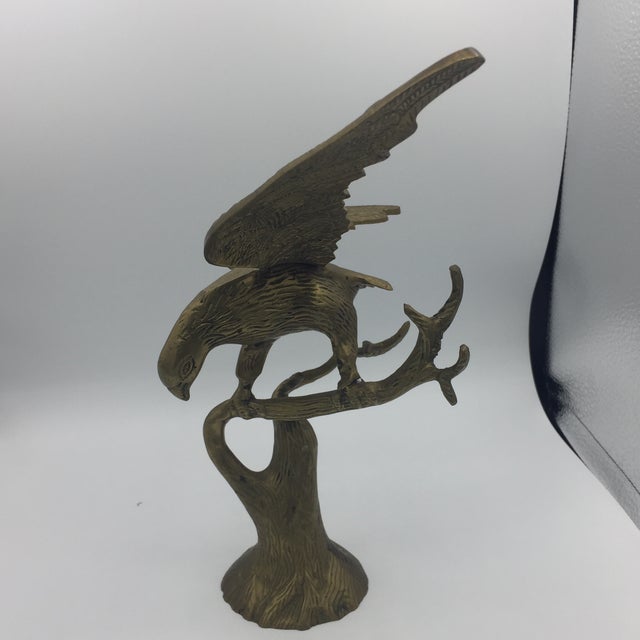 Brass Eagle on Tree Branch Chairish