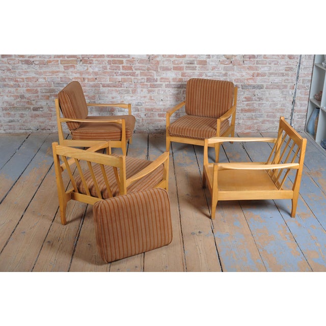 Mid-Century Armchairs attributed to Jitona Soběslav, Czech, 1960s, Set of 4 For Sale - Image 14 of 18
