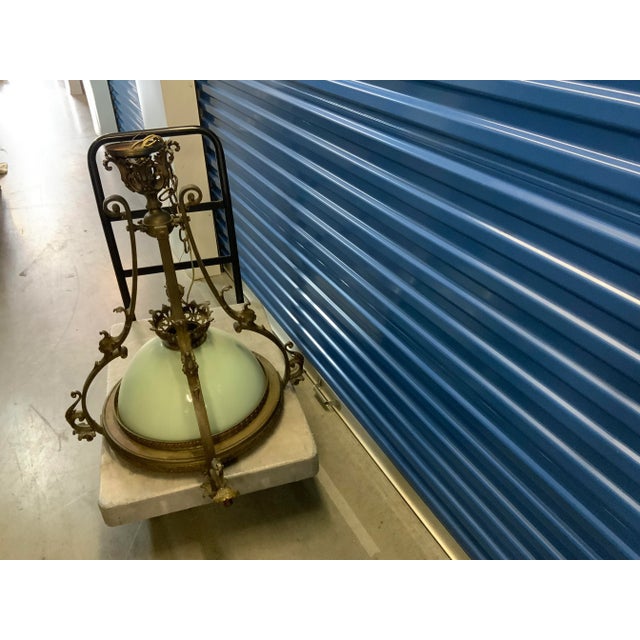 Mid 19th Century Antique Mid 19th Century Chandelier Made of Bronze and Glass For Sale - Image 5 of 9
