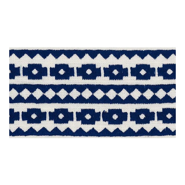 Sample - Schumacher Talitha Tape in Blue For Sale