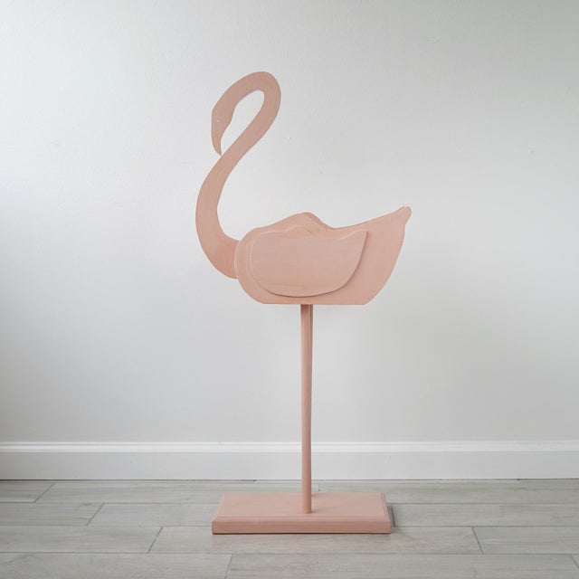 Vintage Artist Studio Handmade Wood Flamingo Planter For Sale - Image 9 of 16