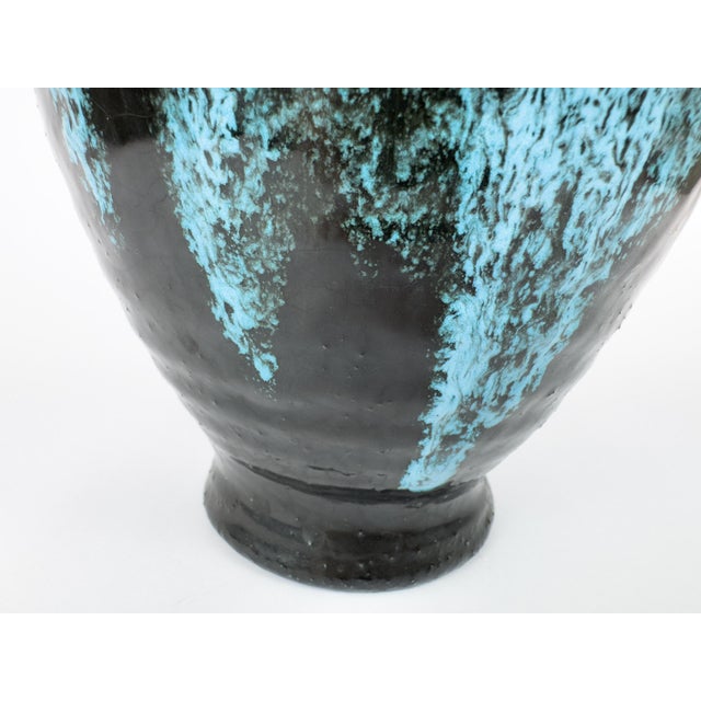 Accolay Accolay Turquoise Glaze Ceramic Vase – French Mid-Century For Sale - Image 4 of 13
