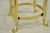 Late 20th Century Vintage Hollywood Regency Brass Hoof Foot Glass Top Graduating Side Table - Pair For Sale - Image 5 of 15