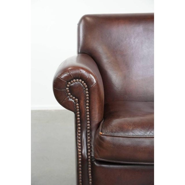 Sheepskin Armchair with Decorative Nails For Sale - Image 9 of 16