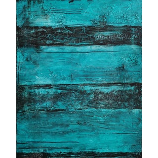 "Troubled Tides" Mixed Media Abstract Painting by Shelly Cook For Sale