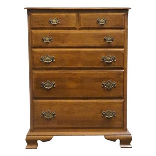 Ethan Allen Heirloom Nutmeg Maple Colonial Early American 35" Chest of Drawers 10-5304 For Sale