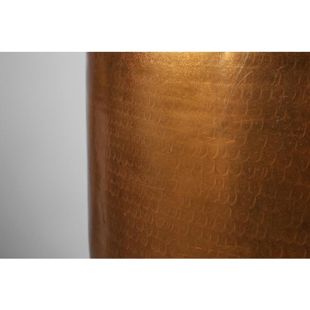 Goldenrod Large Rustic Red Copper Kettle with Handle, France, 1850s For Sale - Image 8 of 12