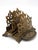 Art Nouveau Antique Ornate Brass 2-Slot Desktop Letter Rack With Shell Dish Tray For Sale - Image 3 of 8