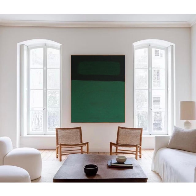 Early 21st Century Bodasca, Minimalist Green Canvas Inside Garden, 2026, Canvas For Sale - Image 5 of 9