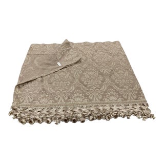 Single Vintage Damask Polyester Valance With Beautiful Tassel Trim — 52.5” W - Neoclassical, Grandmillennial & Italianate - See Pics! For Sale