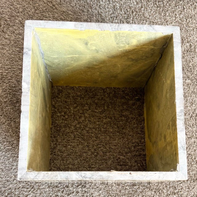 Charcoal Vintage Charcoal Marble Square Top Coffee Table For Sale - Image 8 of 12