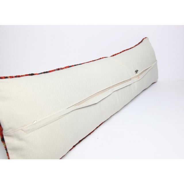 Antique Organic Handmade Rug Pillow Cover -14'' X 47'' For Sale - Image 10 of 10