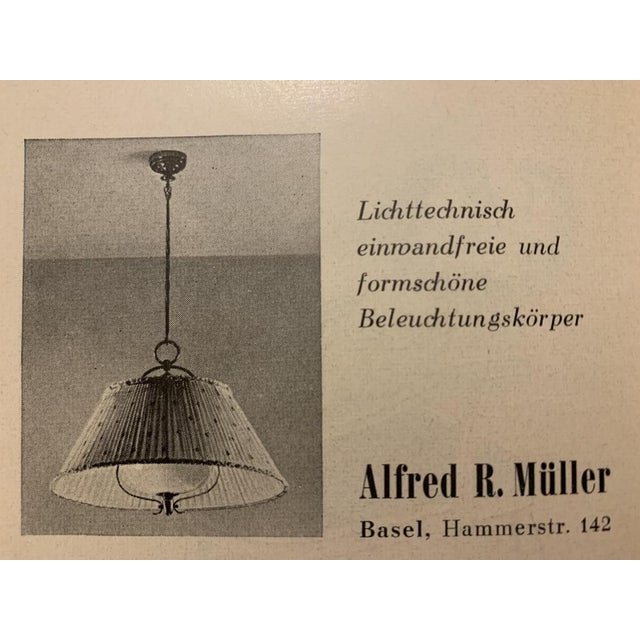 Art Deco AMBA Hanging Lamp by Alfred Müller in the style of Jean Royère, 1940s, in Flawless conditions. Designed 1920 to...
