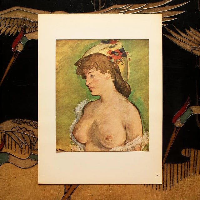 1940s 1949 After Edouard Manet "The Blonde With Bare Breasts" First Edition Parisian Print For Sale - Image 5 of 8