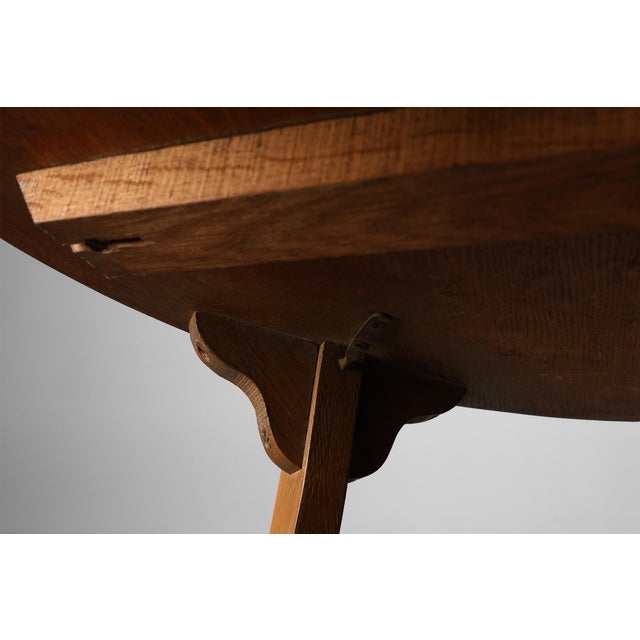 Amsterdamse School Oak Side Table, Netherlands, 1920s For Sale - Image 11 of 13