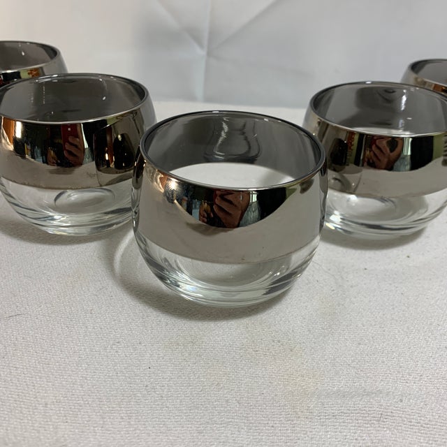 Mid-Century Modern 1960s Mid Century Modern Silver Ombré Roly Poly Glasses - Set of 5 For Sale - Image 3 of 5