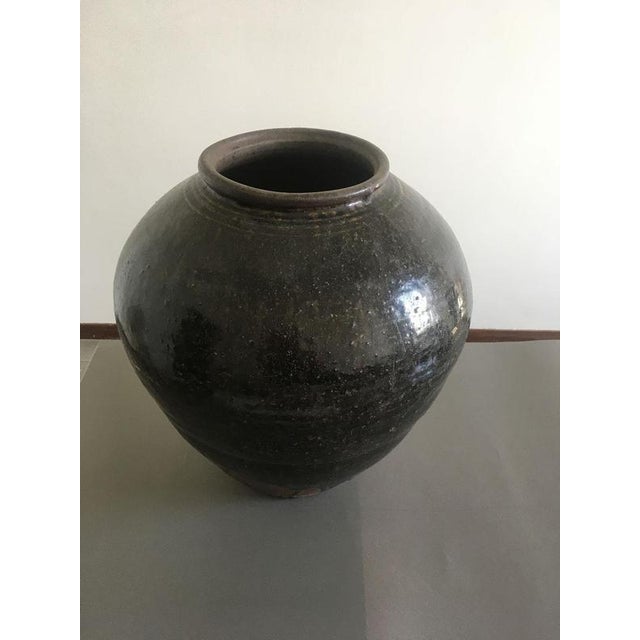 Late 18th Century Khmer Brown Glazed Terracotta Vase For Sale - Image 3 of 18