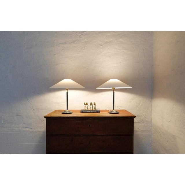 1950s Mid-Century Modern Table Lamps in Brass and Cast Iron from Asea, 1950s, Set of 2 For Sale - Image 5 of 15