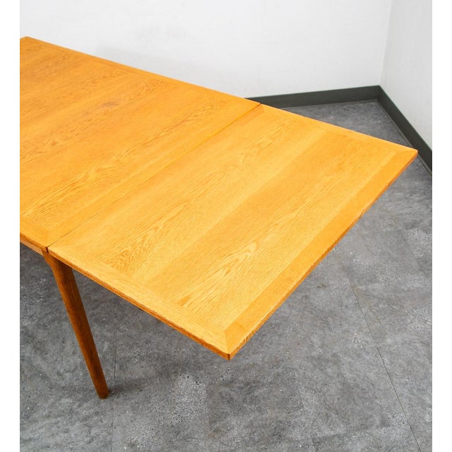 Mid Century Danish Modern Dining Table Kurt Ostervig Oak Drop Leaf Slagelse 94" For Sale - Image 10 of 12