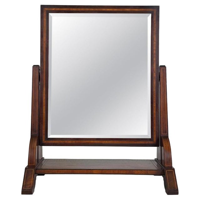 Antique English Inlaid Mahogany Dressing Mirror, 1890s For Sale - Image 14 of 14