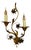 Hollywood Regency Gilt Metal Botanical Two-Light Wall Sconce, 1950s For Sale
