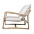 Contemporary Oak & White Cotton Lounge Chair For Sale - Image 3 of 6