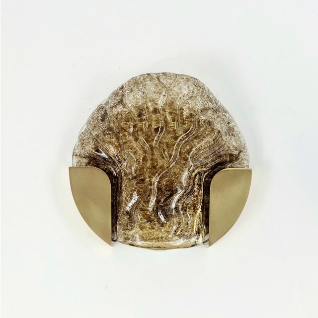 Mid-Century Modern Mid-Century Modern Dark-Toned Murano Glass & Brass Sconce from Kaiser Leuchten, Germany, 1960s For Sale - Image 3 of 10