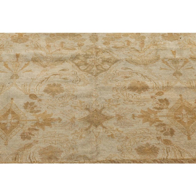 Brown Antique Indian Amritsar Botanic Handmade Wool Carpet For Sale - Image 8 of 10