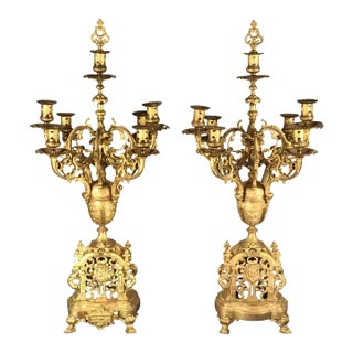 19th Century French Bronze Candelabras - A Pair For Sale