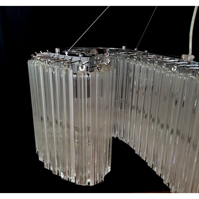 Vintage Murano Chandelier with Its Letter S Shape with Murano Prism Glass, Venice, Italy For Sale - Image 18 of 18