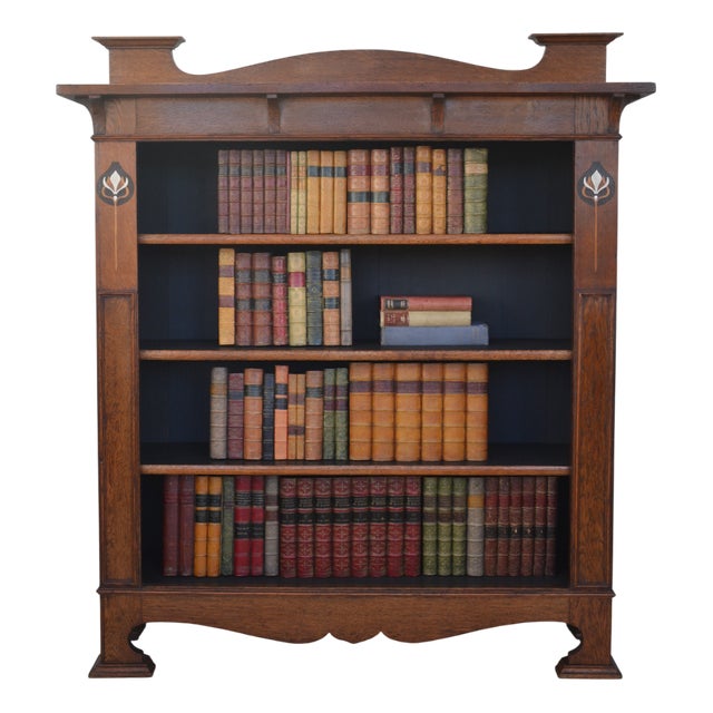 Arts and Crafts Oak Open Bookcase, 1900s For Sale