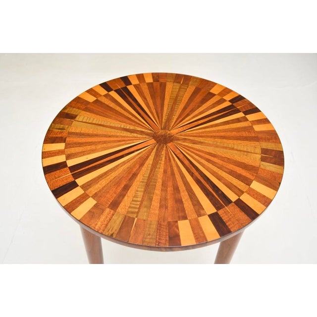 1950s Vintage French Inlaid Starburst Side Table, 1950s For Sale - Image 5 of 9