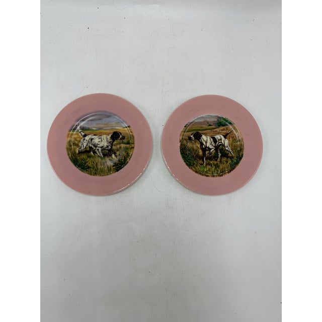 Illustration Antique Hunting Dog Decorative Plates, a Pair For Sale - Image 3 of 7