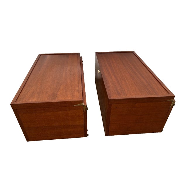 1960s Mid Century Record Cabinets Set of Two by Strings Wall Shelving Designers Nils and Kajsa For Sale In Palm Springs - Image 6 of 11