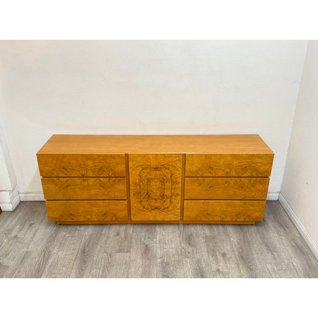 Altavista Lane Mid Century Modern Burl Wood Dresser For Sale - Image 4 of 11