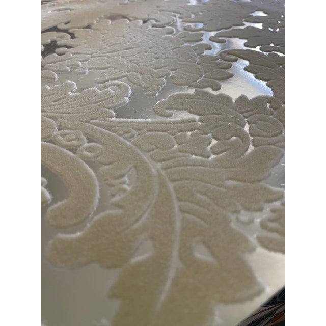 Cole & Son Damask White Lifford Flock on Silver Foil Wallpaper For Sale - Image 13 of 18