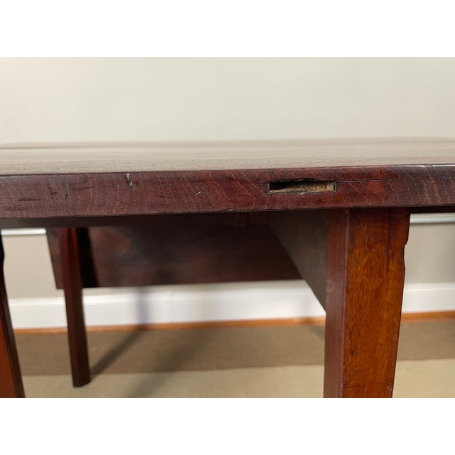18th C. Solid Mahogany Topped Georgian Drop-Leaf Gate-Leg Table For Sale - Image 12 of 14